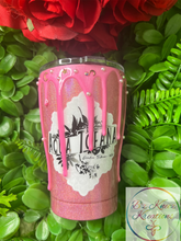 Load image into Gallery viewer, "Aqua Tofana" 16oz Glitter Tumbler with drip.