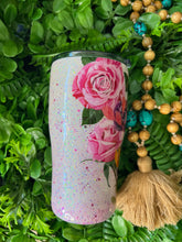 Load image into Gallery viewer, 20oz Pastel Pink Glitter and Flower Modern Curve Tumbler
