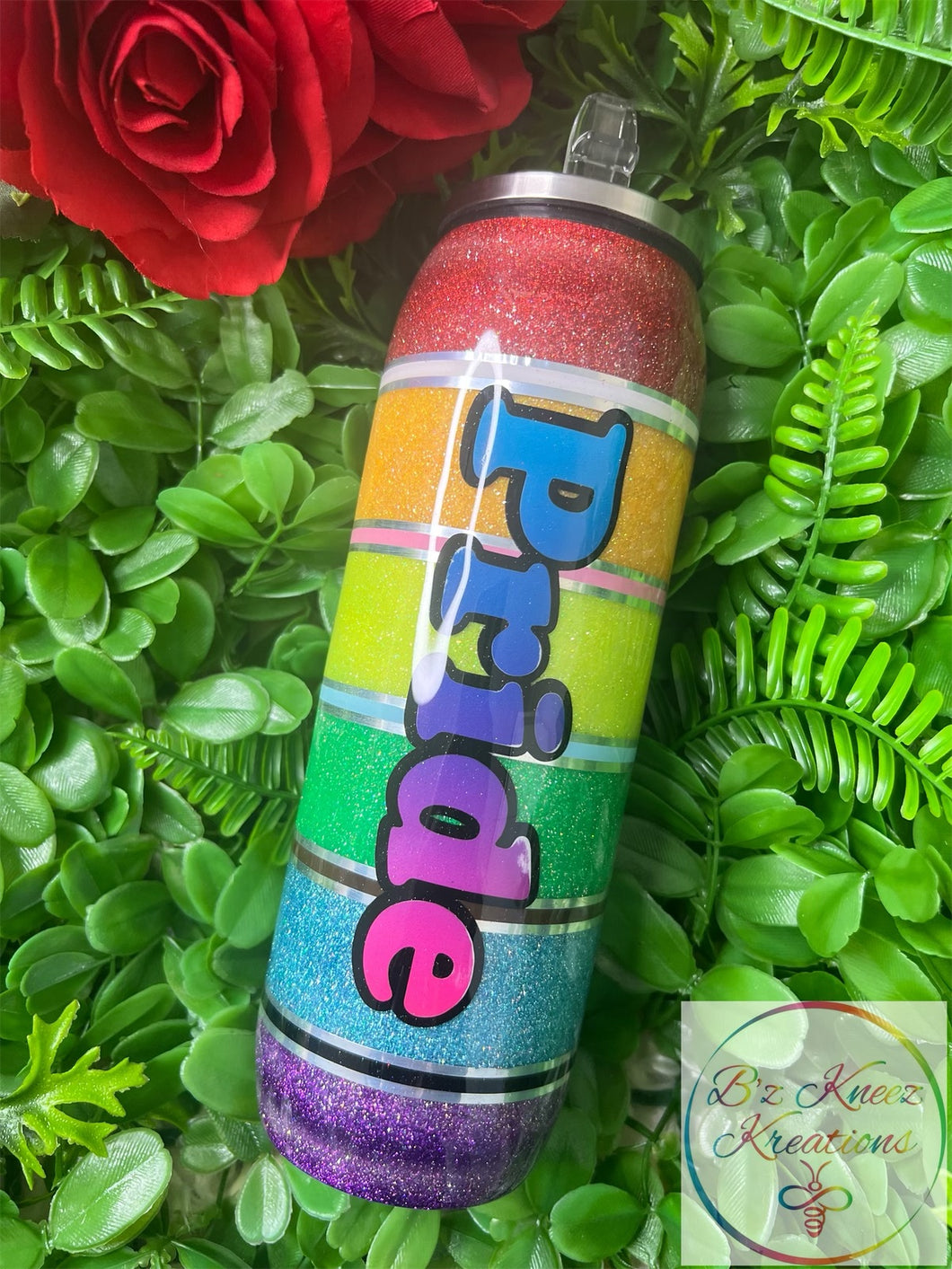 Glittered Pride Large Soda Can Style Tumbler